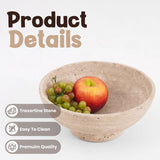 Travertine Fruit Dish for Dining Table & Kitchen Counter - Serving Bowls