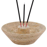 Travertine Incense Holder For Living Room & Home Décor - Incense Burner