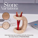 Travertine Pen Holder For School, Office & Desk Accessories