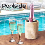 Travertine Wine Cooler For Bottle & Champagne- Wine Bottle Holder For Bar Décor